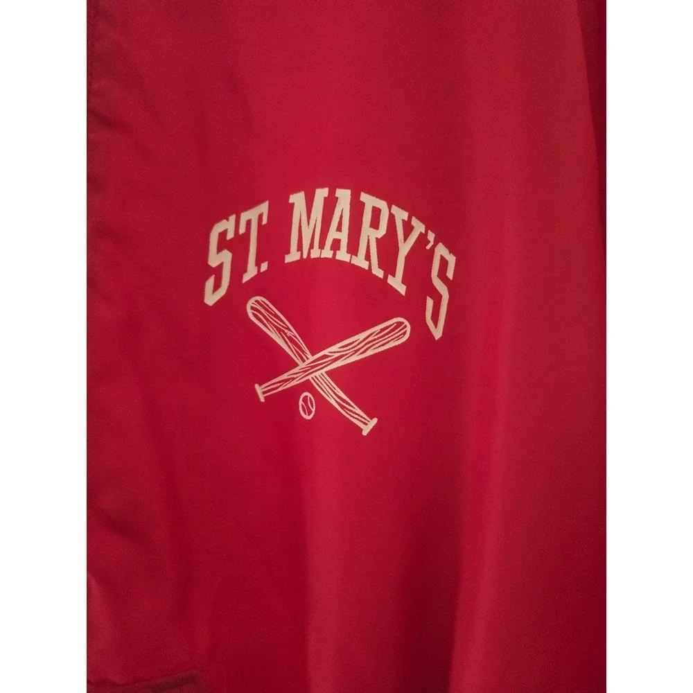 Vintage St Mary's Baseball Satin Jacket USA Made Otterwear Harvard Clothing Red